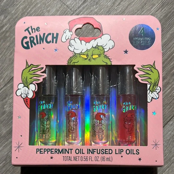 The Grinch 5 item Eyeshadow Palette Blush Highlighter Lip Oils Set Brush Set - Picture 12 of 14